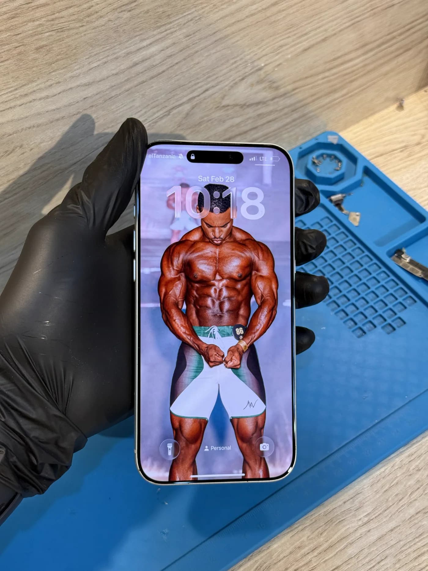 iPhone with a working replacement display after repair