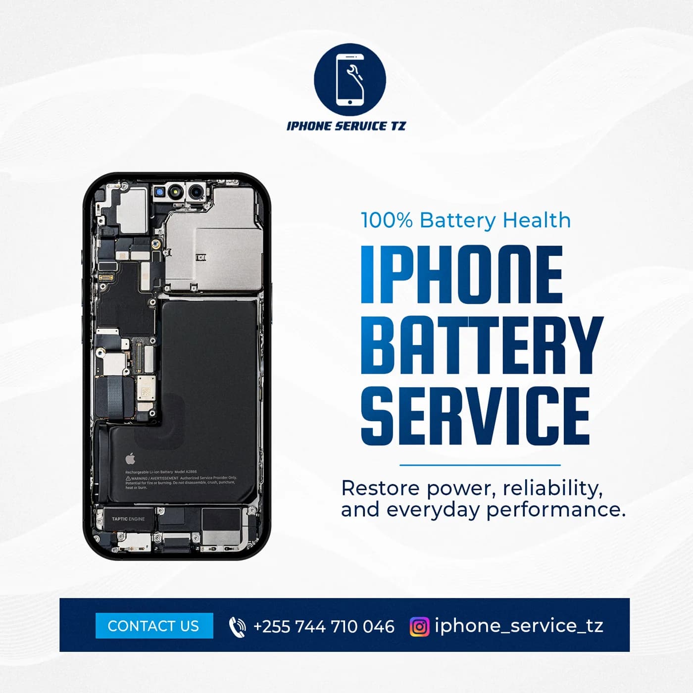 iPhone battery service poster